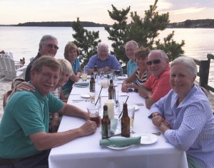 L-R: Larry Kenah, Shelia Downey, Dan Downey, Pat Sugrue, me, Tom Sugrue, Debbie Hamberg, Ken Hamberg, Marcy Kenah. Regular Ed Hattauer was unable to join us.